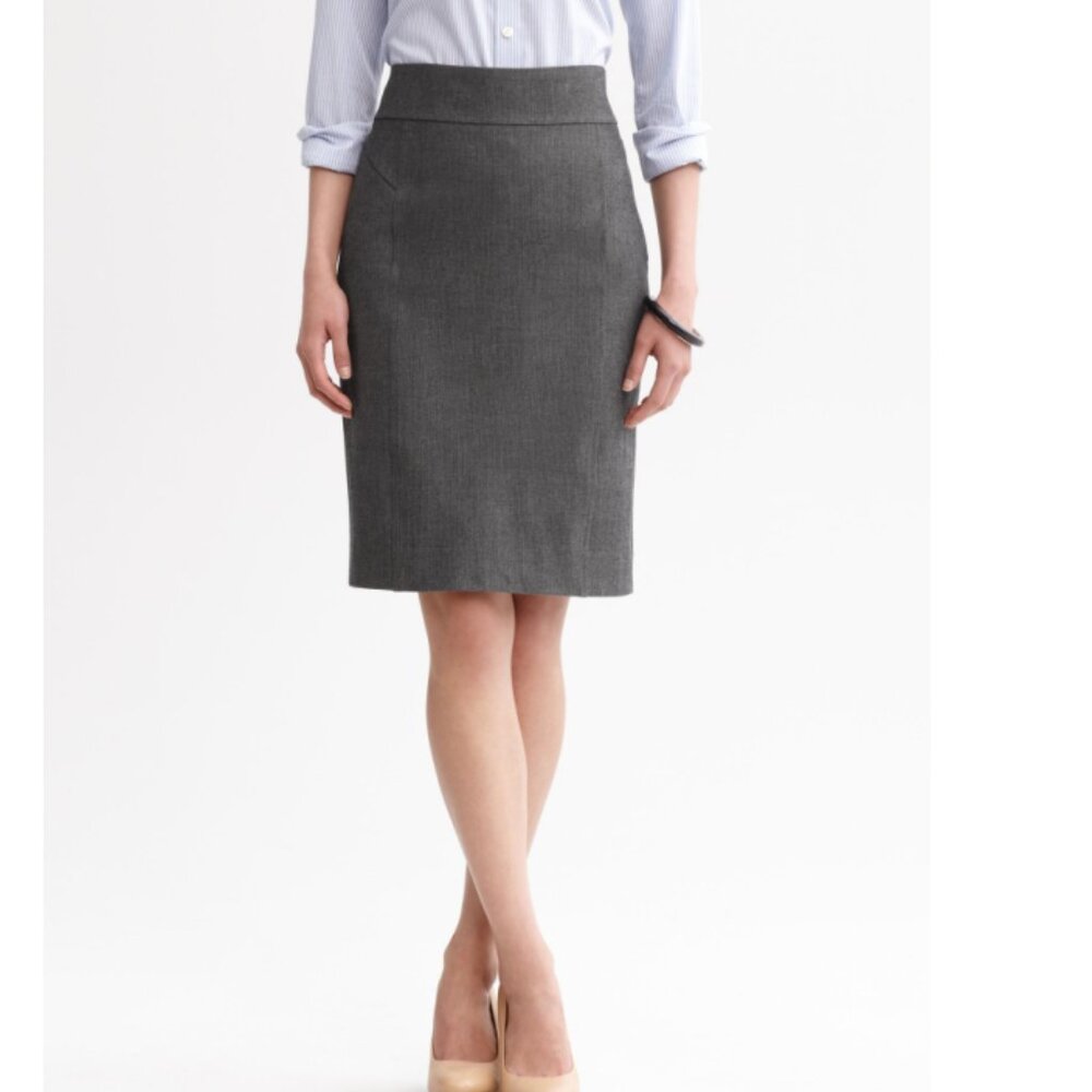 Banana Republic Herringbone Grey Pencil Skirt 00P